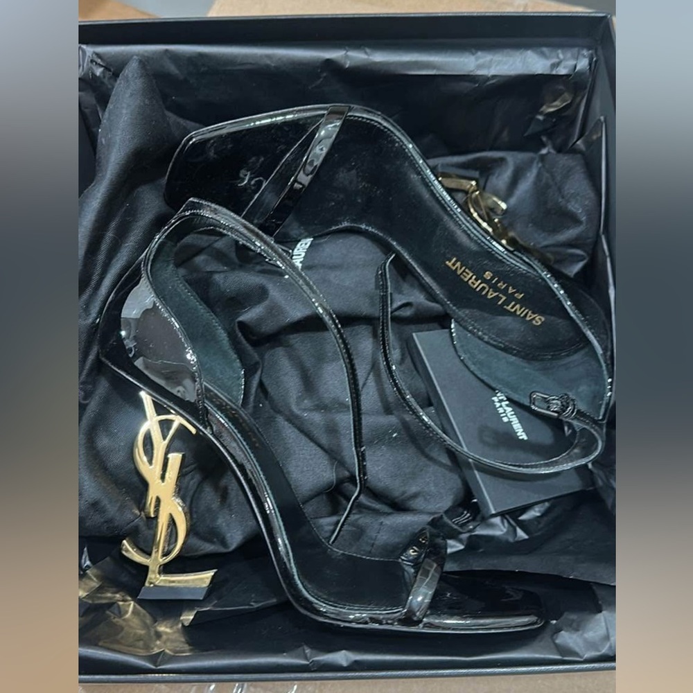 Shoes YSL Vernic Chiffon/oro Antico size 35,5 eu - Picture 4 of 5